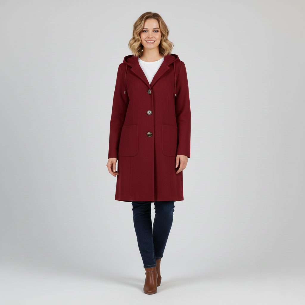 Rowena | Bawełniana kurtka z guzikami i kapturem