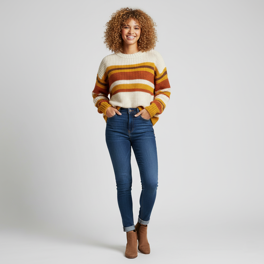 Soraya | Przytulny sweter z dzianiny w stylu retro