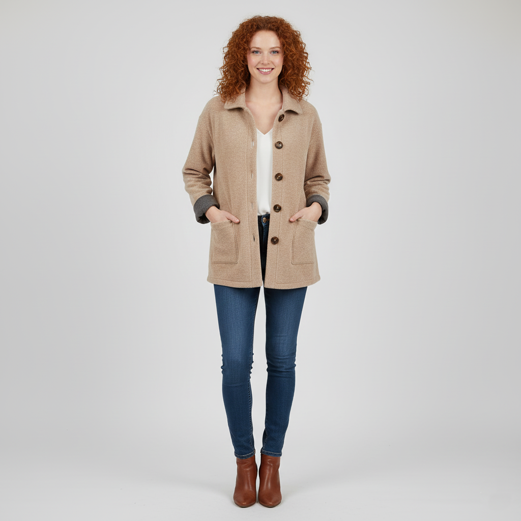 Elara | Miękka kurtka z guzikami