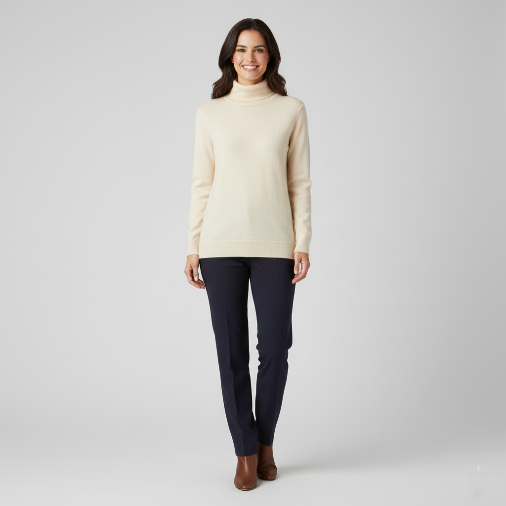 Andrea | Sweter z kaszmiru z wysokim kołnierzem