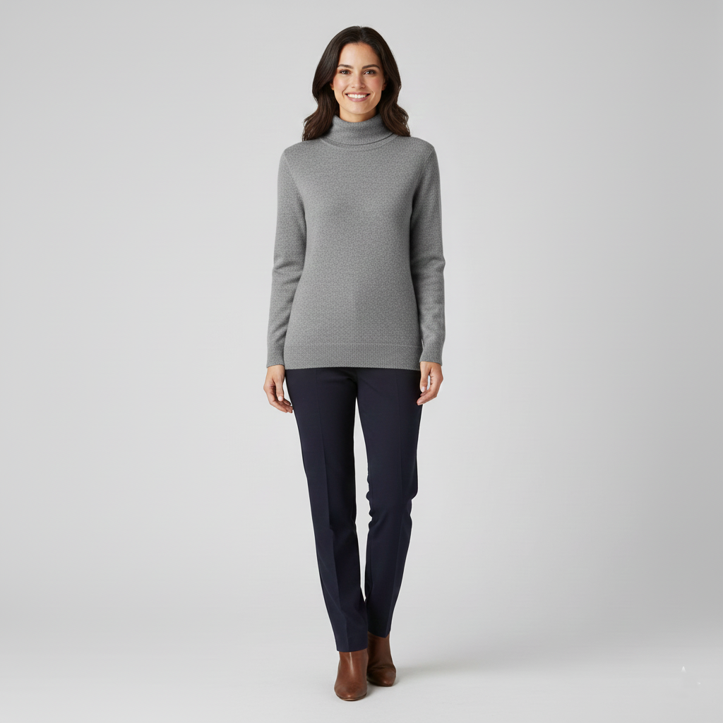 Andrea | Sweter z kaszmiru z wysokim kołnierzem