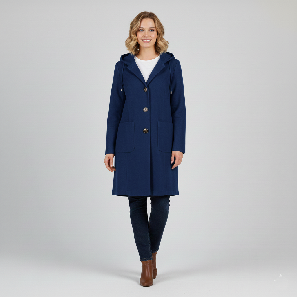 Rowena | Bawełniana kurtka z guzikami i kapturem