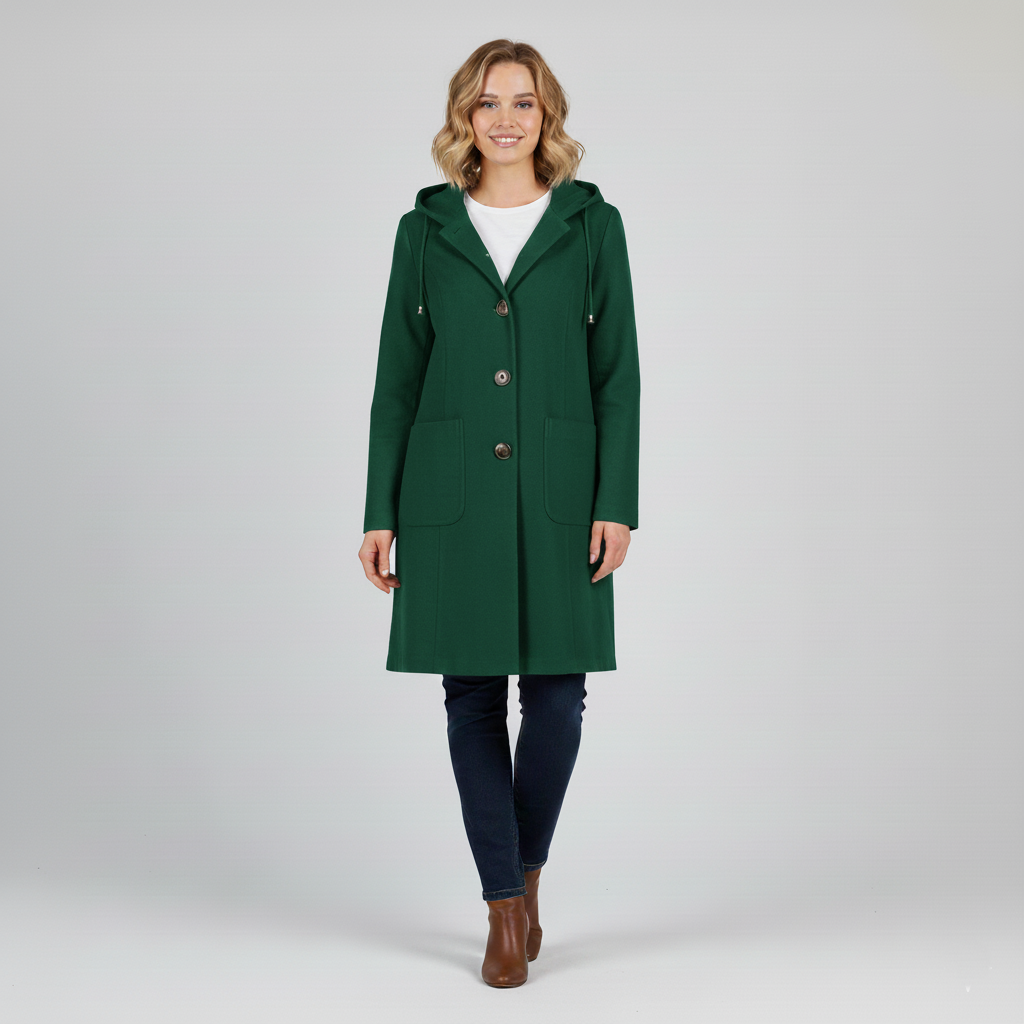 Rowena | Bawełniana kurtka z guzikami i kapturem