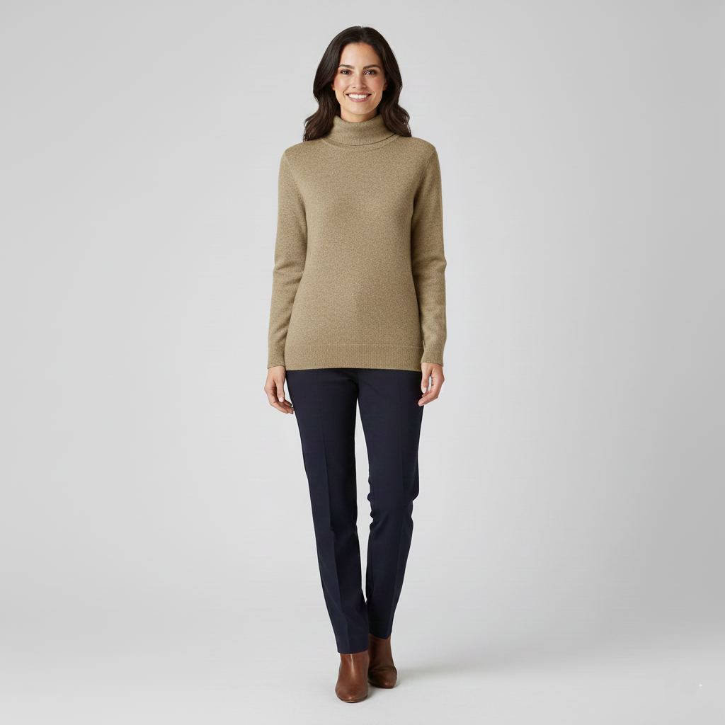 Andrea | Sweter z kaszmiru z wysokim kołnierzem