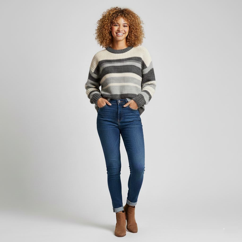 Soraya | Przytulny sweter z dzianiny w stylu retro