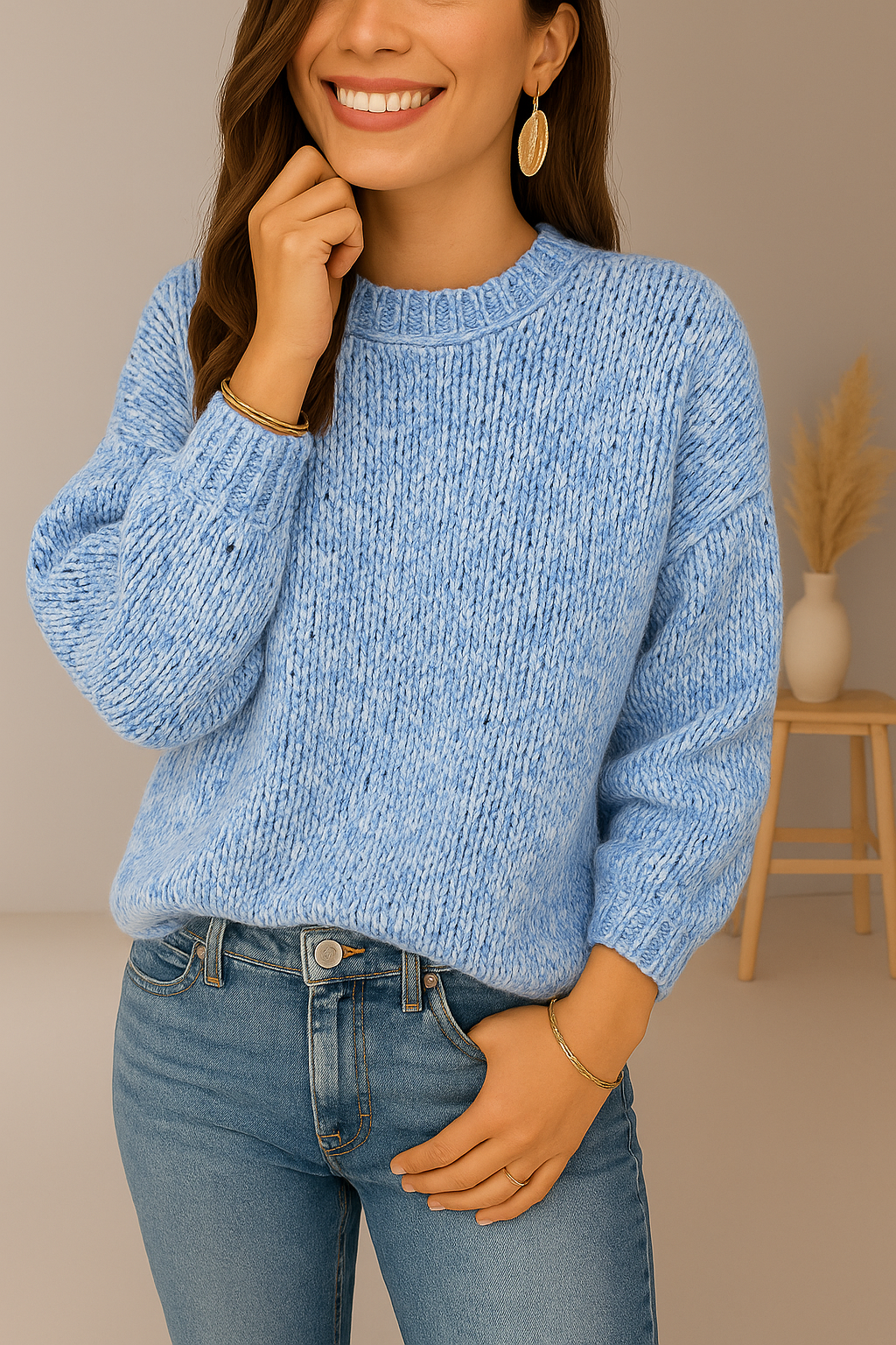 Soraya | Przytulny sweter z dzianiny w stylu retro
