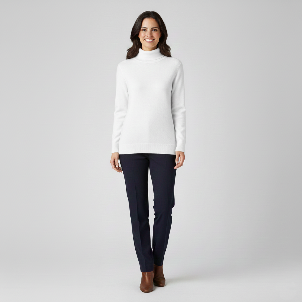 Andrea | Sweter z kaszmiru z wysokim kołnierzem