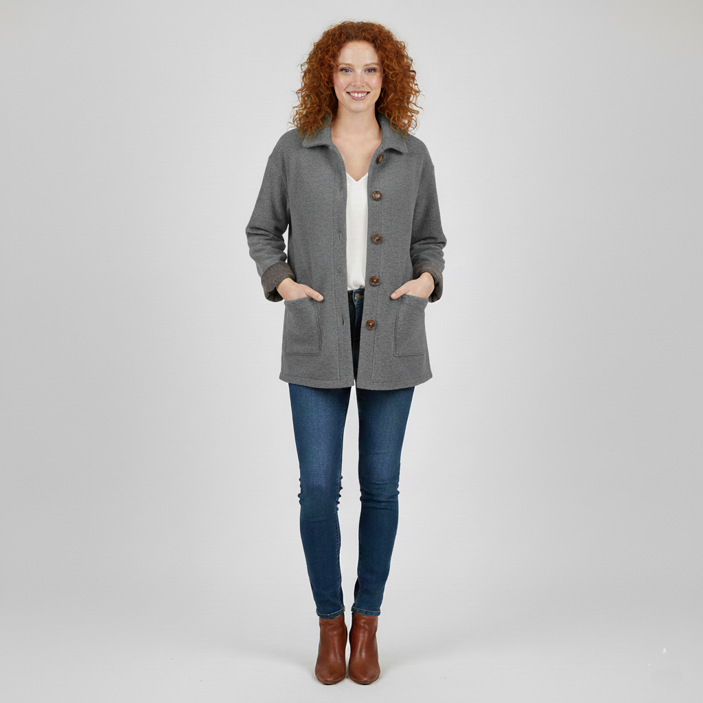 Elara | Miękka kurtka z guzikami