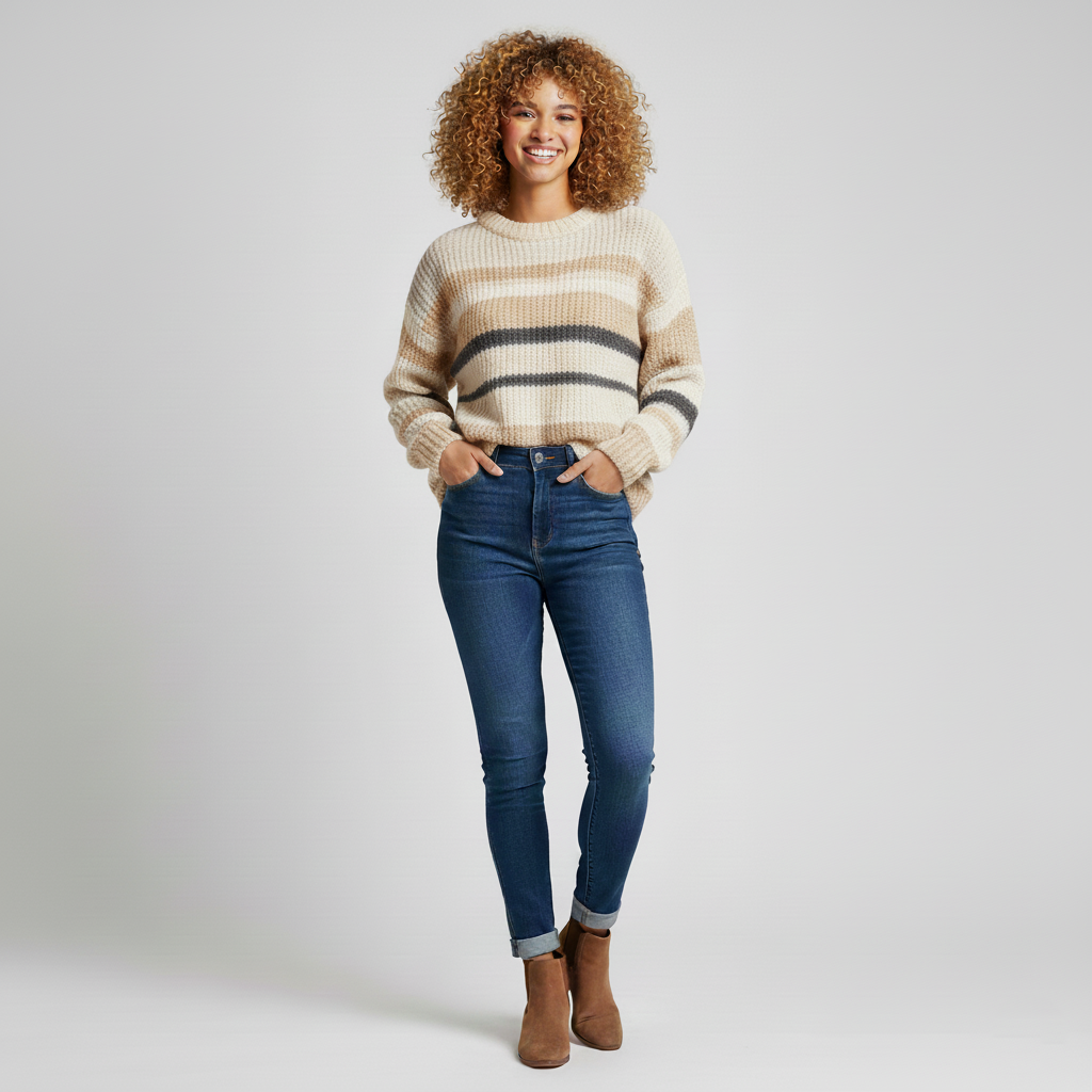 Soraya | Przytulny sweter z dzianiny w stylu retro